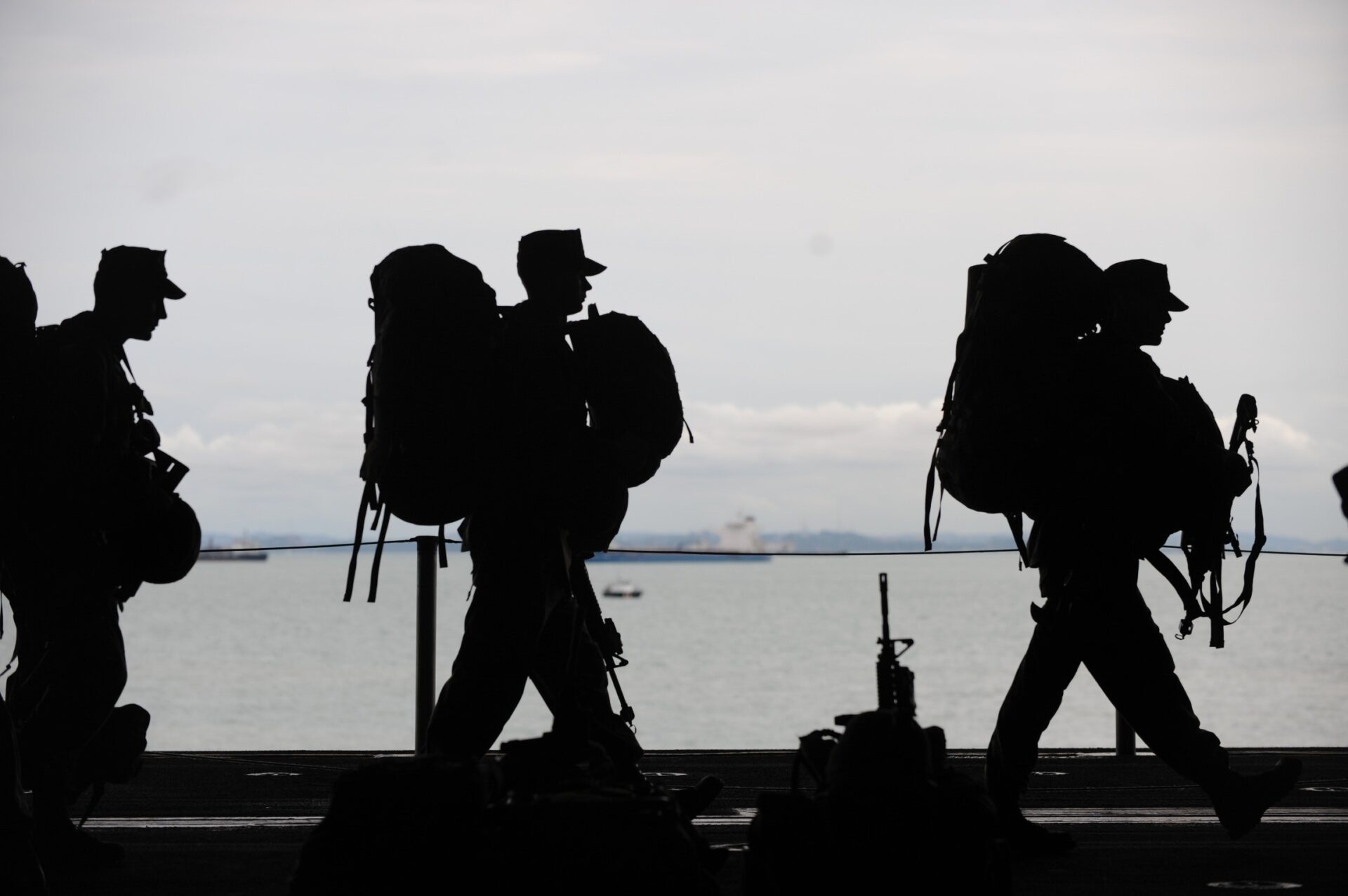 A group of soldiers marching