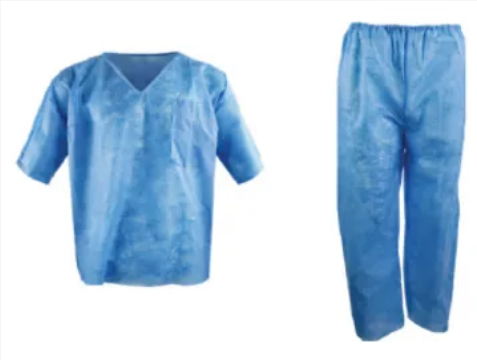 A blue v-nevk and top pants