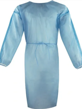 Light blue isolation gown