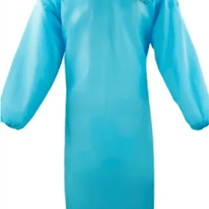 Blue disposable isolation gown